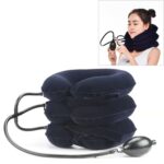 Instrumento de tracción Cervical de cachemir completo para el hogar protección del cuello instrumento inflable de masaje de columna Cervical, Full Cashmere (Black)
