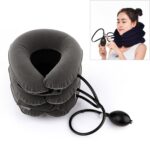 Instrumento de tracción Cervical de cachemir completo para el hogar protección del cuello instrumento inflable de masaje de columna Cervical, Full Cashmere (Grey)