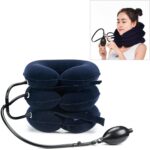Instrumento de tracción Cervical de cachemir completo para el hogar protección del cuello instrumento inflable de masaje de columna Cervical, Full Cashmere (Blue)