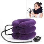 Instrumento de tracción Cervical de cachemir completo para el hogar protección del cuello instrumento inflable de masaje de columna Cervical, Full Cashmere (Purple)