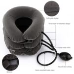 Instrumento de tracción Cervical de cachemir completo para el hogar protección del cuello instrumento inflable de masaje de columna Cervical, Full Cashmere (Coffee) - Imagen 3