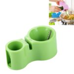 Rallador de doble cabeza en espiral multifuncional con sacapuntas, utensilios de cocina (verde)