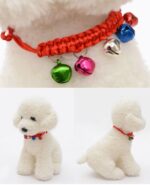 10 collares de campana ajustables para mascotas tejidos a mano, perímetro ajustable: 18-32 cm, entrega de colores aleatorios, djustable Pet Bell Collars - Imagen 4