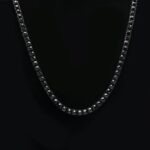 Collar de cadena de aleación con incrustaciones de cristal de una hilera punk de hip hop para hombre, tamaño: 24 pulgadas, Size: 24 inch