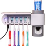 Dispensador automático de pasta de dientes, esterilizador de cepillo dental ultravioleta UV Dental, soporte de almacenamiento - Imagen 3