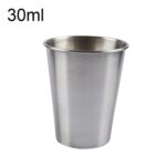 Copa de vino breve de acero inoxidable electropulido de pared simple de 5 piezas de 30 ml (plata 30 ml), 30ml