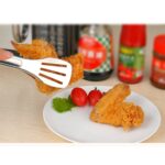 Pinzas de acero inoxidable para barbacoa, pinzas para asar, barbacoa, palas para asar, fugas, pala para carne, espátula, pinza para alimentos, pinzas para pan, longitud: 24 cm - Imagen 4