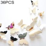 36 PCS Decoración del hogar Originalidad PC 3D Espejo Superficie Mariposa Pasta de pared
