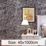 Fort Brick Creative 3D Stone Brick Decoración Papel tapiz Pegatinas Dormitorio Sala de estar Pared Rollo de papel tapiz impermeable, Tamaño: 45 x 1000 cm