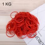 Bandas de goma elásticas elásticas resistentes rojas Material de oficina para el hogar y la escuela Material de papelería, 1 kg por bolsa