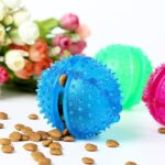 Juguete de alimentación de fuga de mascotas juguete para mordeduras de mordedura molar de cachorro de oro, diámetro: 8 cm, entrega de color al azar