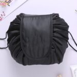 Bolsa de viaje de gran volumen con cordón, bolsa de almacenamiento de artículos diversos cosméticos, Black