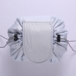 Bolsa de viaje de gran volumen con cordón, bolsa de almacenamiento de artículos diversos cosméticos, Light Grey - Imagen 2
