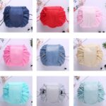 Bolsa de viaje de gran volumen con cordón, bolsa de almacenamiento de artículos diversos cosméticos, Light Grey - Imagen 4