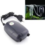 RS-390 220V 5W salidas dobles flujo ajustable silencioso acuario bomba de aire tanque de peces bomba de aire de oxígeno