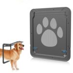 Patrón de huella para mascotas Cerradura automática para perros / Puerta con cerradura Puerta segura para gatos Ventana con solapa Puerta de pantalla para mascotas, Tamaño: 42x37cm