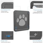Patrón de huella para mascotas Cerradura automática para perros / Puerta con cerradura Puerta segura para gatos Ventana con solapa Puerta de pantalla para mascotas, Tamaño: 42x37cm - Imagen 3