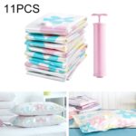 11 PCS Bolsa de almacenamiento al vacío con diseño de girasoles que ahorran espacio, Thinken Quilts Ropa Bolsa de almacenamiento con sellado al vacío con una bomba manual, que incluye: 3 PCS 80 * 100 cm, 2 PCS 60 * 80 cm, 3 PCS 50 * 70 cm, 2 PCS 40 * 60 cm