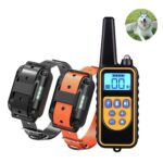 880-2 Dispositivo de entrenamiento para perros con collar de control remoto recargable de 800 yardas Dispositivo antiladridos, 880-2 Black+Orange