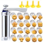 Máquina multifunción para galletas y galletas, herramienta para decoración de moldes, horneado DIY montado con 20 moldes y 4 boquillas, Multi-function silver, Multi-function Green