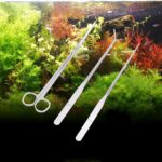 Tijeras, pinzas y clip de acero inoxidable 3 en 1, herramientas de recorte de paisaje para acuario, planta, hierba, miniaturas