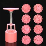 DIY Fondant Cake Mold Galleta Cortadores de galletas Herramientas para hornear con 8 PCS Patrones redondos de dibujos animados, 8 PCS Round Cartoon Patterns(Pink), 8 PCS Round Cartoon Patterns(White)
