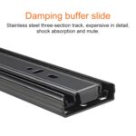 20 pulgadas 3 secciones Mute Acero laminado en frío Cajón deslizante Deslizamiento Riel deslizante de bola Longitud: 50 cm - Imagen 3