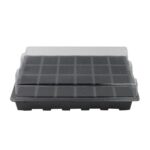 Bandeja de plántulas, plato de brotes, 24 agujeros, macetas de vivero, bandeja con tapas, caja para jardinería, bonsái, Mini plato de vivero de invernadero, tres juegos - Imagen 3