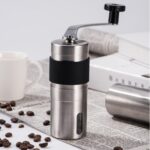 Manual de molino cónico portátil Molino de acero inoxidable de acero inoxidable Grano de café molinillo con anillo de silicona, capacidad: 40 g