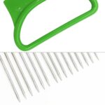 Herramientas de cocina con aguja para carne, soporte para cortador de cebolla y verduras de acero inoxidable, Green - Imagen 4