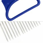 Herramientas de cocina con aguja para carne, soporte para cortador de cebolla y verduras de acero inoxidable, Blue - Imagen 4