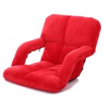 Sofá Perezoso Creativo A3 con Reposabrazos Sillón Reclinable con Respaldo Individual Plegable, 92x58x12cm (Red) - Imagen 2