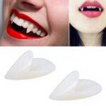 1 par de 13 mm para fiesta de Halloween, accesorios para dentaduras, vampiro, zombi, diablo, colmillos, dientes