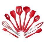 kn7050 Juego de utensilios de cocina de silicona 10 en 1, Red