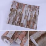 Mica Brick Creative 3D Stone Brick Decoración Papel tapiz Pegatinas Dormitorio Sala de estar Pared Rollo de papel tapiz impermeable, Tamaño: 45 x 1000 cm - Imagen 3