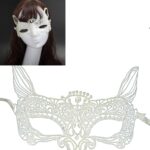 Fiesta de disfraces de Halloween Danza Sexy Lady Lace Cat King Mask, Cat King