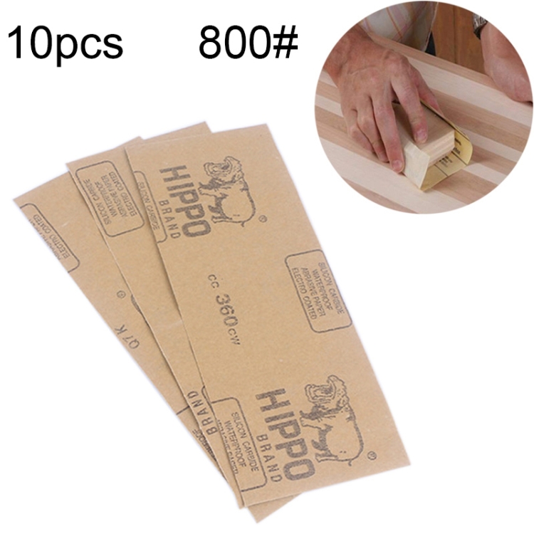 HC600512Y.jpg Papel de lija para pulido en seco y húmedo de grano 800 de 100 piezas, tamaño: 23 x 9 cm, Grit 800 - Imagen 1