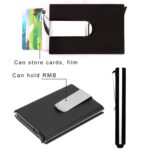 Cartera con clip para billetes con tarjetero de crédito de color sólido antimagnético esmerilado, tamaño: 10 * 6,6 cm, Black - Imagen 3