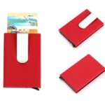 Cartera con clip para billetes con tarjetero de crédito de color sólido antimagnético esmerilado, tamaño: 10 * 6,6 cm, Red