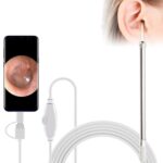 i95 3 en 1 USB Inspección del alcance del oído Cámara HD de 0,3 MP Cuchara visual para el oído para teléfonos Android OTG, PC y MacBook, cable de 1,75 m de longitud, 3 in 1 White  0.3MP