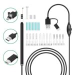 i95 3 en 1 USB Inspección del alcance del oído Cámara HD de 0,3 MP Cuchara visual para el oído para teléfonos Android OTG, PC y MacBook, cable de 1,75 m de longitud, 3 in 1 White 0.3MP - Imagen 2