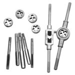 12 PCS Multi-especificación Juego de combinación de grifo y troquel Juego de llave de roscar de alambre métrico manual Torno - Imagen 2