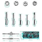 12 PCS Multi-especificación Juego de combinación de grifo y troquel Juego de llave de roscar de alambre métrico manual Torno - Imagen 3