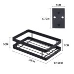 Estante de almacenamiento de condimentos para montaje en pared sin perforaciones de cocina de 20 cm, 20cm - Imagen 3