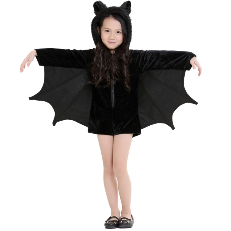 HC6229.jpg Disfraz de Halloween para niños y mujeres Ropa de vampiro de murciélago Ropa de cosplay de rendimiento escénico, Tamaño: XS, Busto: 76 cm, Ropa larga: 57 cm, Altura sugerida: 100-120 cm - Imagen 1