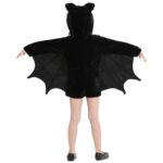 Disfraz de Halloween para niños y mujeres Ropa de vampiro de murciélago Ropa de cosplay de rendimiento escénico, Tamaño: XS, Busto: 76 cm, Ropa larga: 57 cm, Altura sugerida: 100-120 cm - Imagen 3