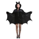 Disfraz de Halloween para niños y mujeres Ropa de vampiro de murciélago Ropa de cosplay de rendimiento en el escenario, Tamaño: L, Busto: 94 cm, Ropa larga: 73 cm, Altura sugerida: 150-160 cm