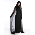 Halloween Costume Night Wandering Soul Ghost Dress Vestido de bruja Nightclub Rave Party Service, Tamaño: XXS, Busto: 68cm, Ropa larga: 97cm, Longitud de la capa: 150cm - Imagen 2