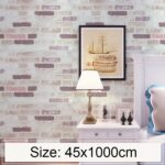 Color Brick Creative 3D Stone Brick Decoración Papel tapiz Pegatinas Dormitorio Sala de estar Pared Rollo de papel tapiz impermeable, Tamaño: 45 x 1000 cm