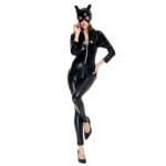 Disfraz de Halloween Charol Cat Girl Neutral Sexy Ropa de motocicleta Escenario Ropa de cosplay, Tamaño: XL, Busto: 90-94m, Cintura: 76-80cm, Ropa larga: 143cm - Imagen 4